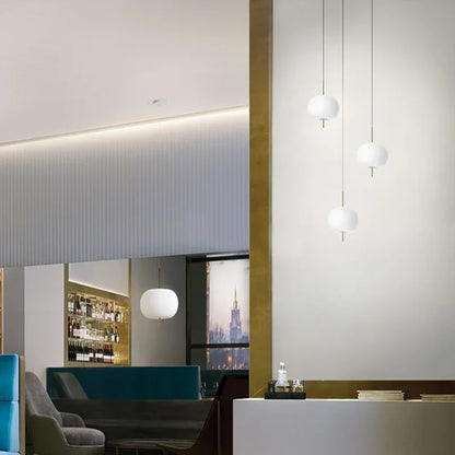 Minimalist Glass Ball Pendant Light | D6.3 or 13 in | Postmodern Hanging LED Lamp | Brick by Brick