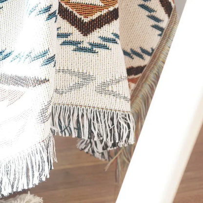 Serenity Boho Blanket | 35 x 35-82.7 in | Woven Throw | Geometric Patterns & Versatile | Brick by Brick