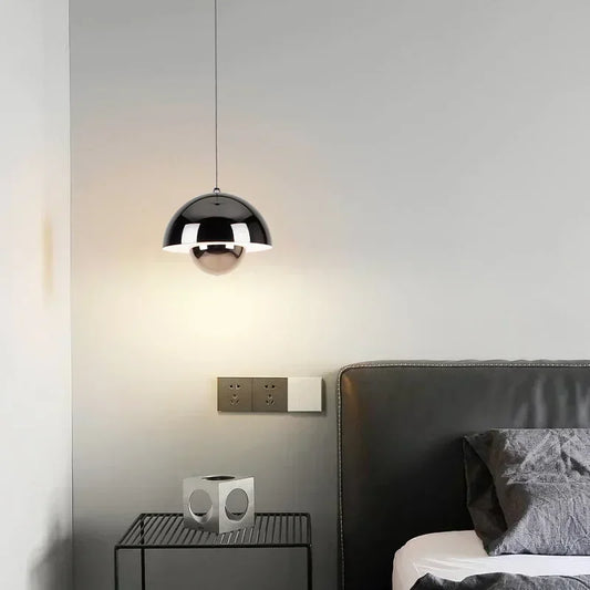 Nordic Flower Bud Pendant Lamp | 9.1 x 6.3 in or 15.7 x 10.2 in | Indoor LED Lighting | Iron Shade | Brick by Brick