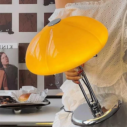 Bauhaus Mushroom Table Lamp | D11.4 in × H13.8 in| Mid Century Modern Retro Design | Creative Light in Orange | Brick by Brick