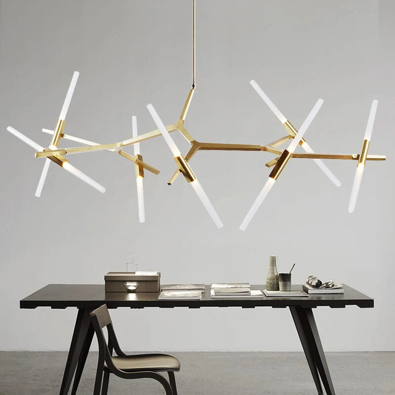 Glass Tube Pendant Light | Modern Industrial Nordic Tree Chandelier | 6–20 Heads | Brick by Brick