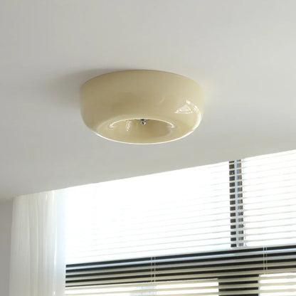 Bauhaus Ceiling Lamp | Dia 12.6 - 18.1 in | Nordic Glass LED Flush Mount Light | Simple Modern Pudding Style | Brick by Brick