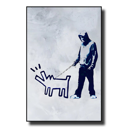 Street Graffiti Wall Art Canvas | 7.9 - 21.7 in | Banksy Girl with Balloon Poster | Modern Abstract Decor | Unframed | Brick by Brick