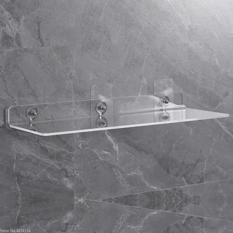 Clear Acrylic Floating Shelf | 7.9-19.7 in | Wall Mounted Storage Rack | Thick Invisible Display Ledge | Brick by Brick