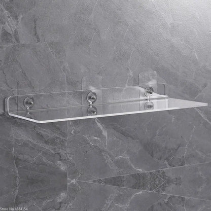 Clear Acrylic Floating Shelf | 7.9-19.7 in | Wall Mounted Storage Rack | Thick Invisible Display Ledge | Brick by Brick