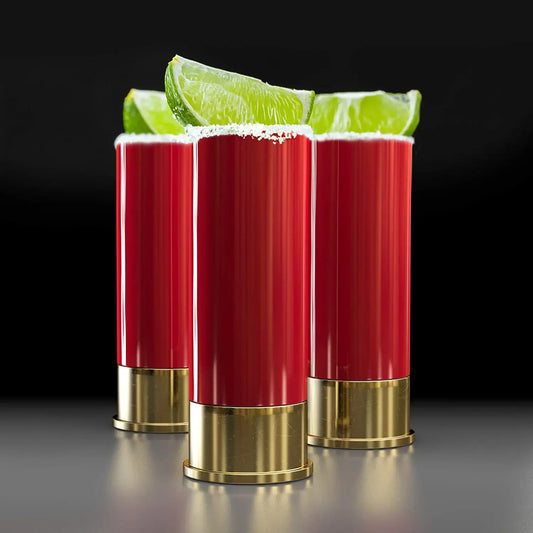 Plastic Shot Glasses Set |  3.6 x 1.2 in 36ml | Bullet Shape Drinking Cups | 4pcs Durable Party Liquor Glasses | Brick by Brick
