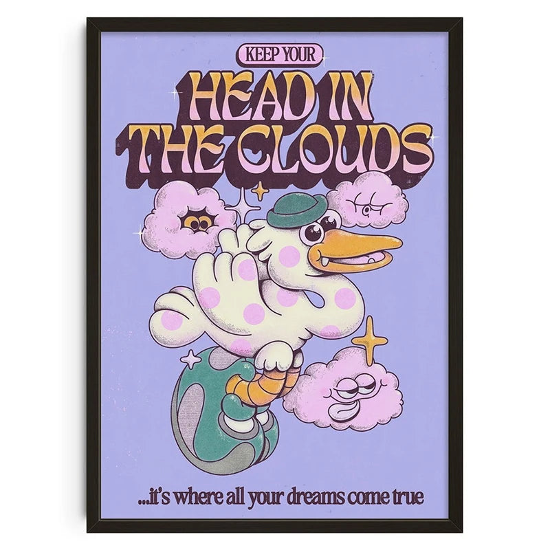 Vintage Abstract  Wall Art | 7.9 - 19.7 in | Mind Maze Poster | Retro Canvas Print | Unframed | Brick by Brick