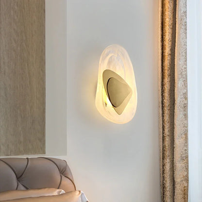 Nordic Marble Wall Lamp | H11.81-11.75 in | Modern LED Sconce | Elegant Home Decor Lighting | Brick by Brick