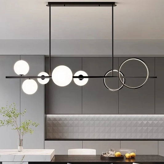 Modern LED Chandelier | 47.2 x 39.14in | Glass & Iron Pendant Light | Smart Dimmable Options | Brick by Brick
