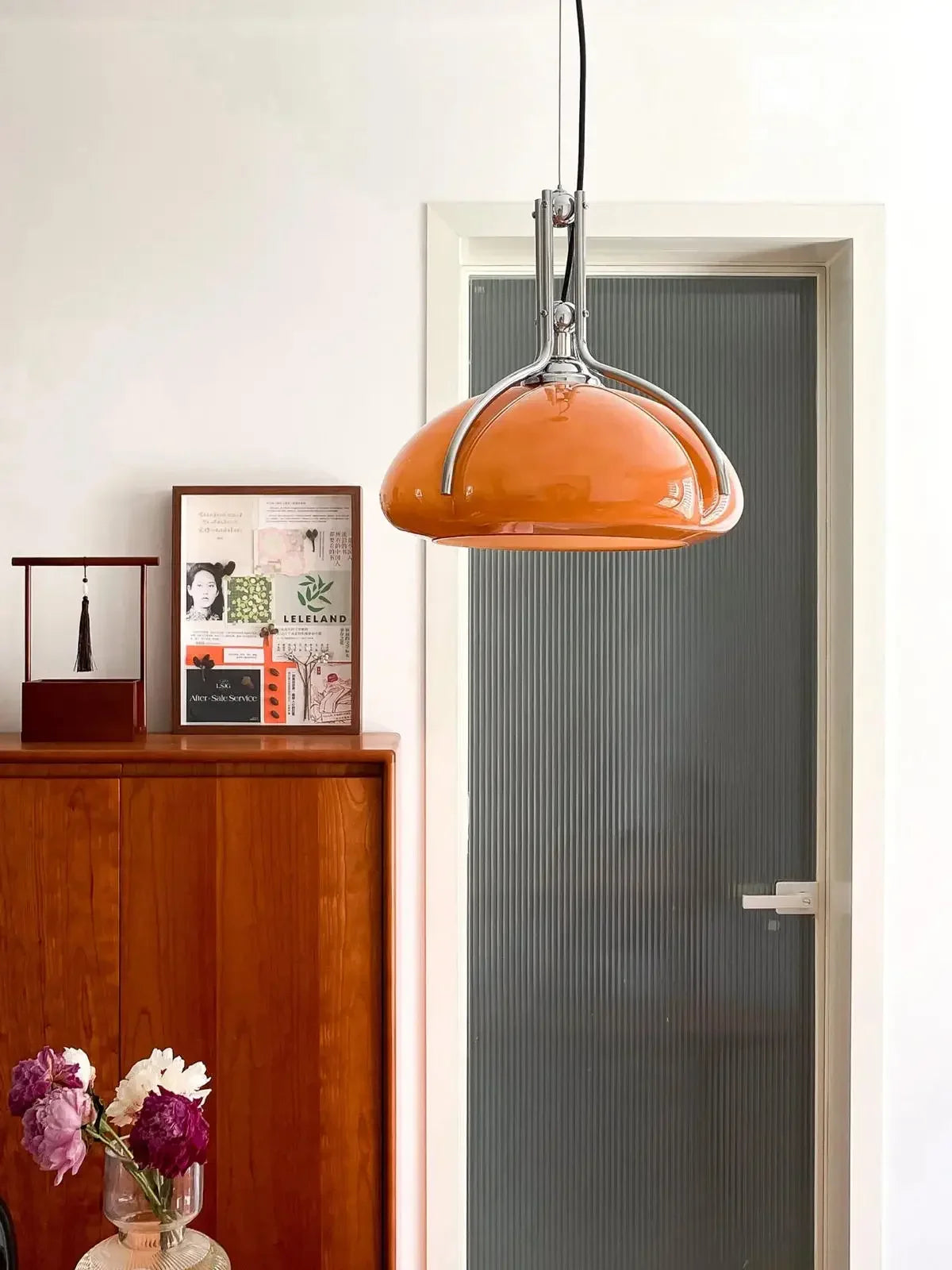 Bauhaus Pumpkin Pendant Light | Vintage Orange Chandelier | Nordic Mushroom LED Ceiling Lamp | Brick by Brick
