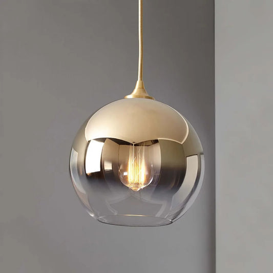 Modern Glass Ball Pendant Light | D5.9 - 15.7 in | Hanging Ceiling Lamp | Dining Room Bedroom Kitchen Fixture | Brick by Brick
