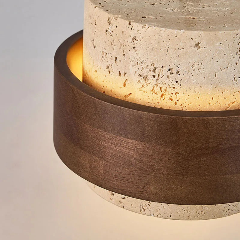 Natural Stone LED Pendant Lamp | L26.6 - L39.4 in | 59.1 in Adjustable Ceiling Light | Brick by Brick
