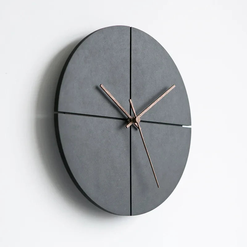 Elegant Wooden Wall Clock | Minimalist Natural Design | 23.6 x 12.2 x 18.9 in | Silent Quartz Movement | Brick by Brick