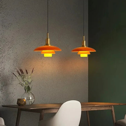 Bauhaus Pendant Light | 11.2 in | 3-Layer Glass LED Chandelier | Designer Ceiling Lighting | Brick by Brick