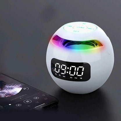 LED Smart Clock Speaker | 3.3 x 3.3 in | RGB Light Bluetooth Alarm | Multifunction Digital Display | Brick by Brick