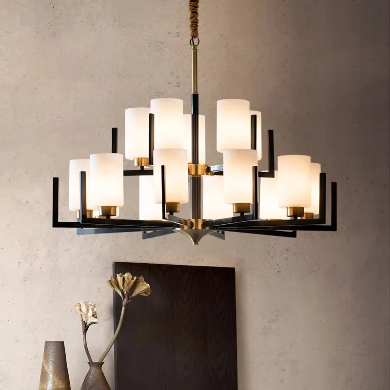 Retro Nordic LED Chandelier | H19.7 in | 6-15 Light Heads | Iron Art Hanging Lamp | Ceiling Light Fixture | Brick by Brick