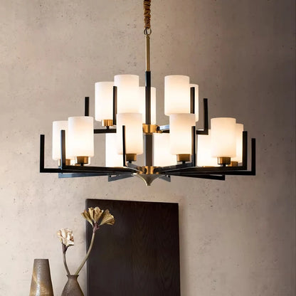 Retro Nordic LED Chandelier | H19.7 in | 6-15 Light Heads | Iron Art Hanging Lamp | Ceiling Light Fixture | Brick by Brick