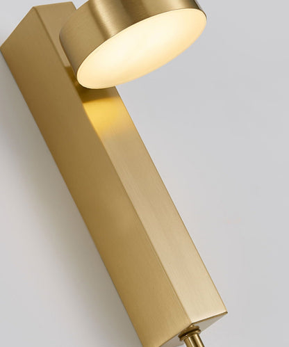 Gold Wall Sconce | 6.1 x 3.94 x 10.6 in | Modern LED Lamp with Dimmer | Adjustable Arm | Brick by Brick