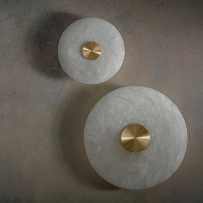 Art Deco Marble Wall Lamp | D5.91-11.81 in |Round LED Brass Sconce | Modern Lighting | Brick by Brick