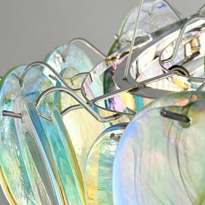 Murano Glass Chandelier | 19.7-35.4 in | Glass + Iron | LED Bulbs Included | Colorful Pendant Light | Brick by Bric