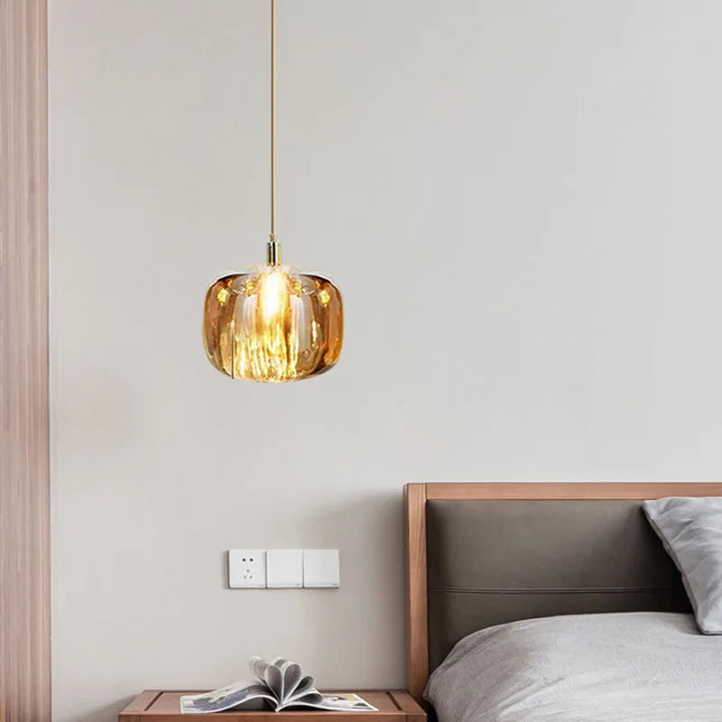 Luxury Small Chandelier | 3.9 x 4.3 in or 5.1 x 5.9 in | Crystal Apple Pendant Light | Copper Hanging Lamp | Brick by Brick