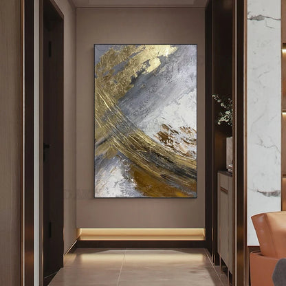 Abstract Wall Art | Large Acrylic Canvas Painting | Modern Frameless Oil Artwork for Home Decor | Brick by Brick