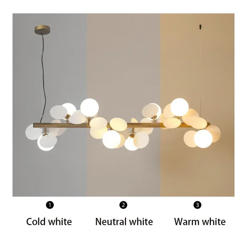 Modern Nordic Glass Ball Chandelier | 6 - 12 Heads | Long Gold Iron Pendant Light | LED Hanging Lamp | Brick by Brick