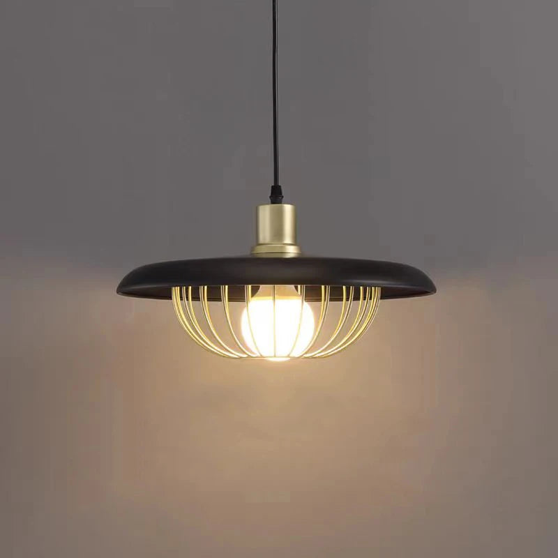 Iron Pendant Light | 13.8 x 7.1 in | Imitation Wood Chandelier | E27 Ceiling Lamp | Brick by Brick