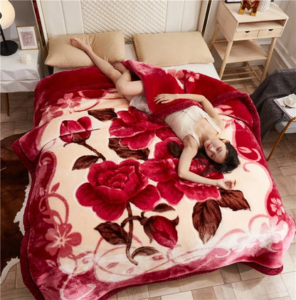 Weighted Blankets |  79 x 91 in | Double Layer Raschel Mink | Soft Faux Fur Throw | Heavy Fluffy Design | Brick by Brick