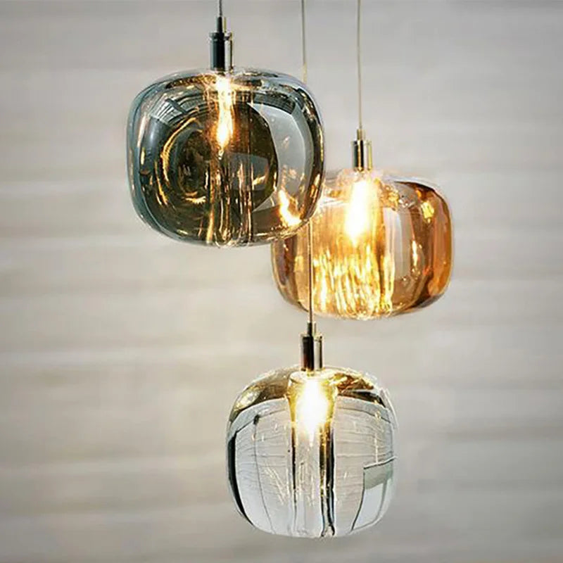 Luxury Small Chandelier | 3.9 x 4.3 in or 5.1 x 5.9 in | Crystal Apple Pendant Light | Copper Hanging Lamp | Brick by Brick