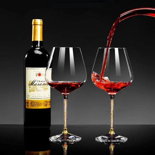 2pcs Crystal Glass Set | 8.7 H x 2.6 in | Luxury Tall Wine & Champagne Glasses | High-End Drinkware | Brick by Brick