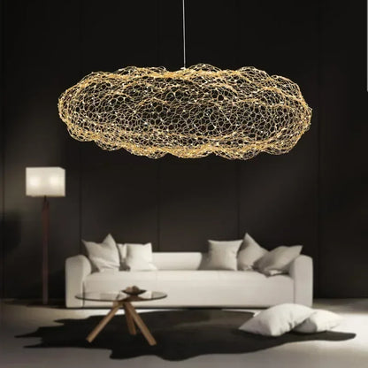 Danish Designer Cloud Pendant Light | Dia 11.8 - 39.3 in | Iron Mesh | Handcrafted Artistic Chandelier | Multiple Sizes | Brick by Brick