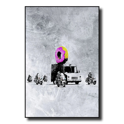 Street Graffiti Wall Art Canvas | 7.9 - 21.7 in | Banksy Girl with Balloon Poster | Modern Abstract Decor | Unframed | Brick by Brick