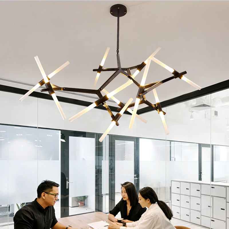 Glass Tube Pendant Light | Modern Industrial Nordic Tree Chandelier | 6–20 Heads | Brick by Brick