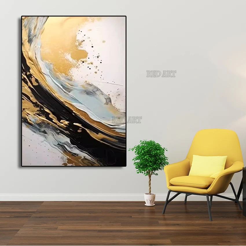 Abstract Wall Art | Large Acrylic Canvas Painting | Modern Frameless Oil Artwork for Home Decor | Brick by Brick