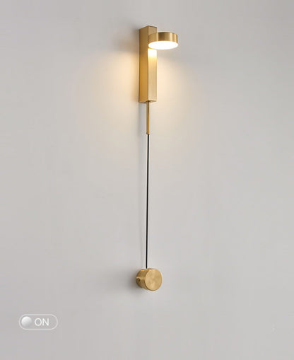 Gold Wall Sconce | 6.1 x 3.94 x 10.6 in | Modern LED Lamp with Dimmer | Adjustable Arm | Brick by Brick