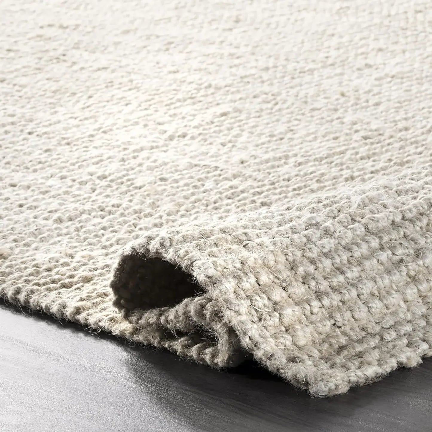Textured Jute Rug | Padded Feel | 10×13 Inches | Warm Decor in Neutral Tones