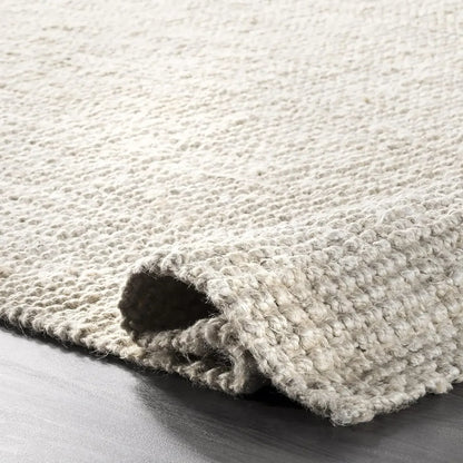 Textured Neutral Area Rug | 9.8"W x 13.4"L | Soft Durable Fibre Carpet | Thick Cushioned Weave | Brick by Brick