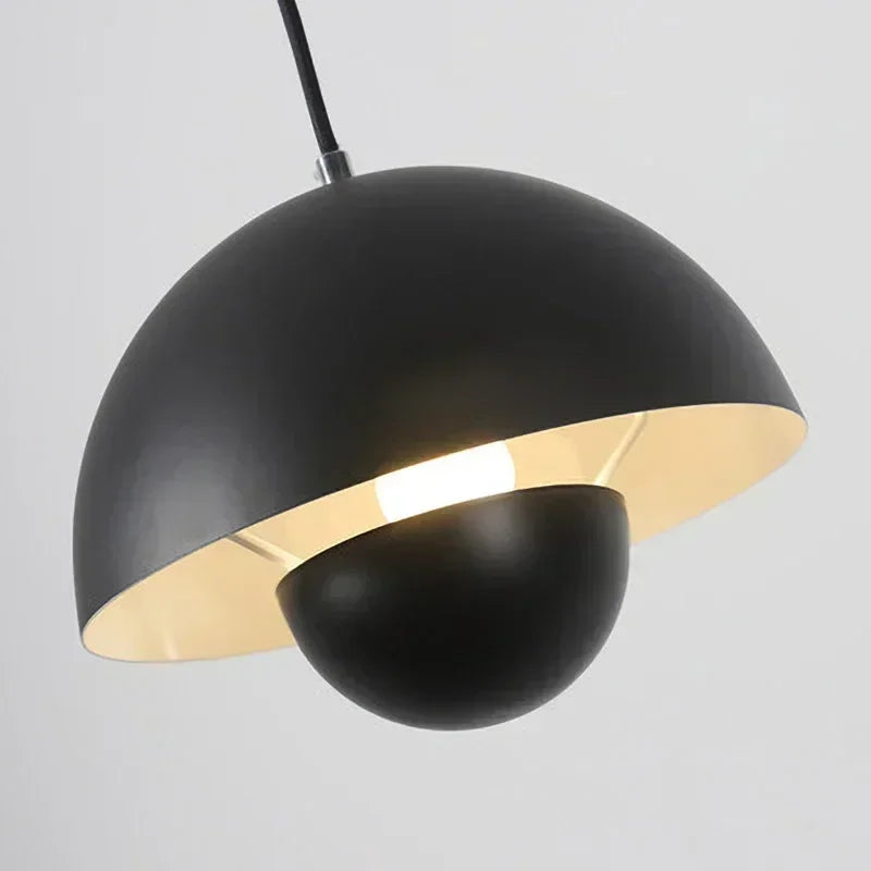 Nordic Flower Bud Pendant Lamp | 9.1 x 6.3 in or 15.7 x 10.2 in | Indoor LED Lighting | Iron Shade | Brick by Brick