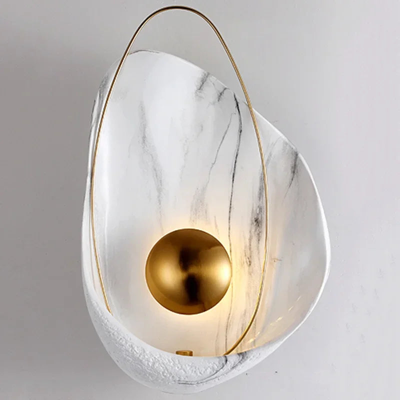 Nordic Marble Wall Lamp | H11.81-11.75 in | Modern LED Sconce | Elegant Home Decor Lighting | Brick by Brick