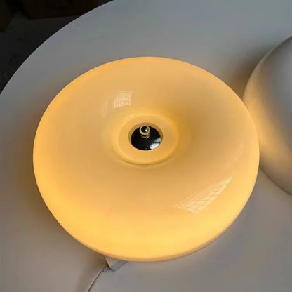Bauhaus Ceiling Lamp | Dia 12.6 - 18.1 in | Nordic Glass LED Flush Mount Light | Simple Modern Pudding Style | Brick by Brick