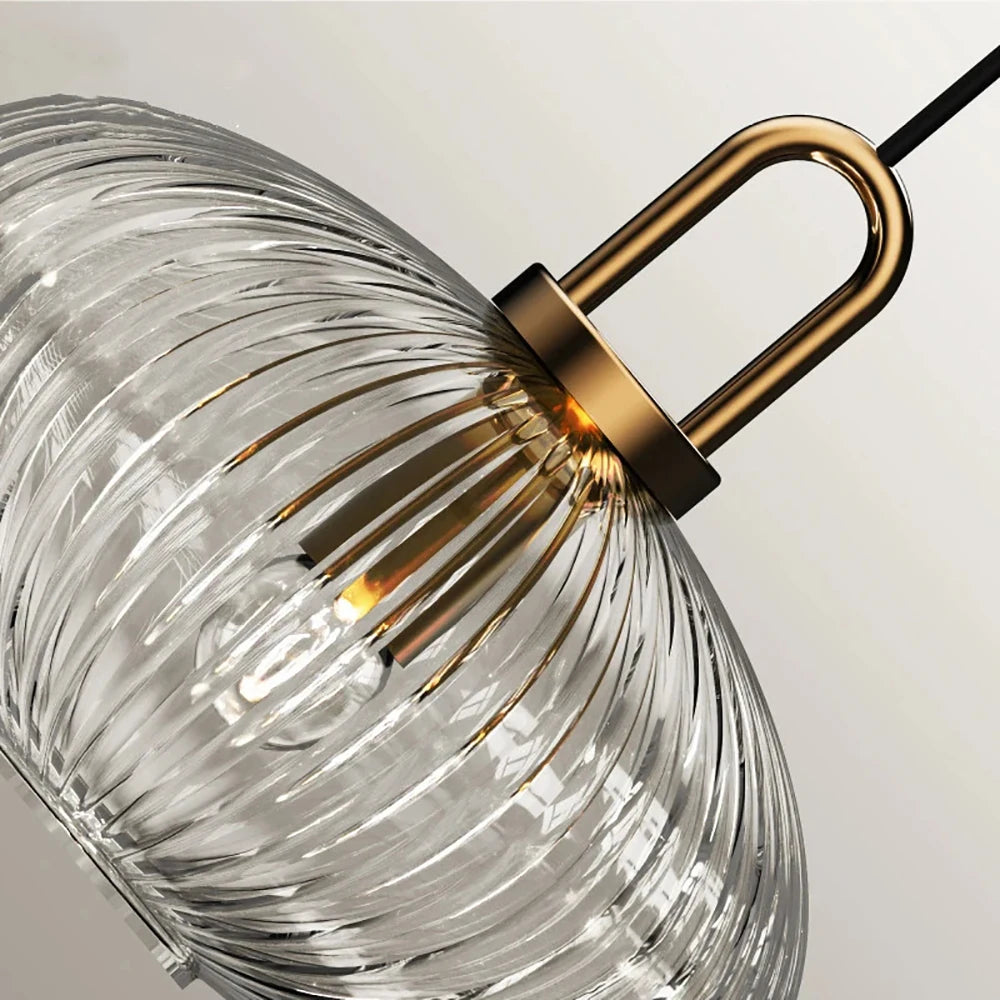 Glass Pendant Light | Modern Hanging Lamp | Clear Glass | E27 Bulb Fixture | Indoor Ceiling Lighting | Brick by Brick
