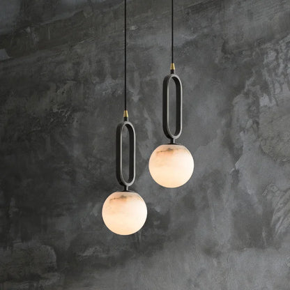 Real Natural Marble Pendant Light | 8.7 x 4.7 x 2.6 in | Modern Scandinavian Design | Elegant Home Lighting | Brick by Brick