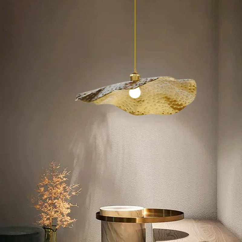 Zen Lotus Leaf Pendant Lamp | 12 - 19.7 in | Iron & Aluminum | E27 LED Hanging Light | Modern Chinese Style | Brick by Brick