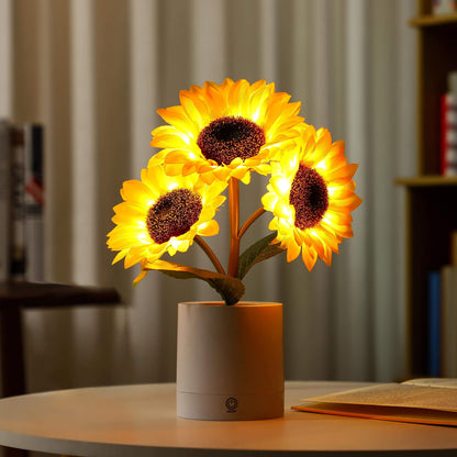 Sunflower Table Lamp | LED Floral Night Light | Nature-Inspired Decorative Lighting | Brick by Brick