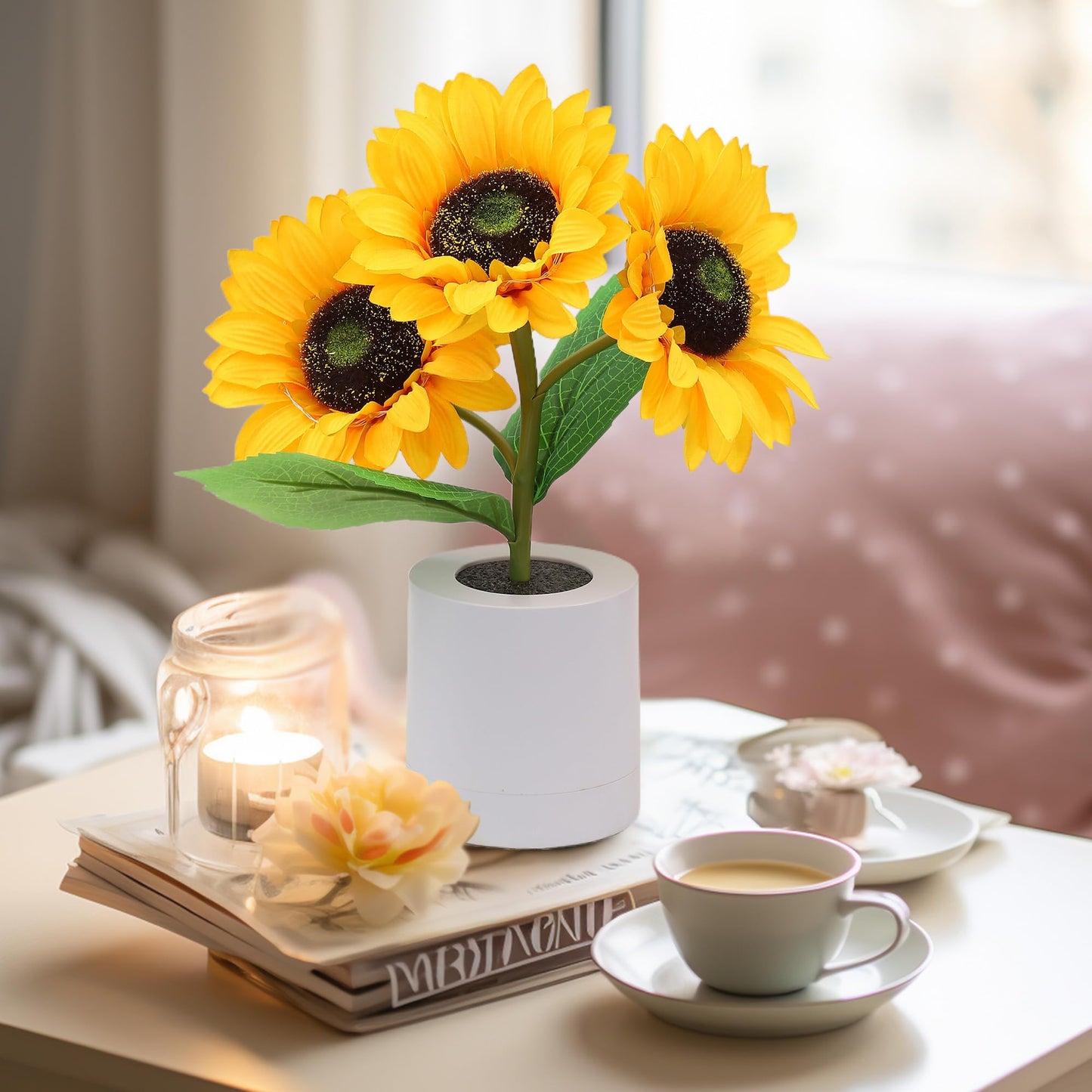 Sunflower Table Lamp | LED Floral Night Light | Nature-Inspired Decorative Lighting | Brick by Brick