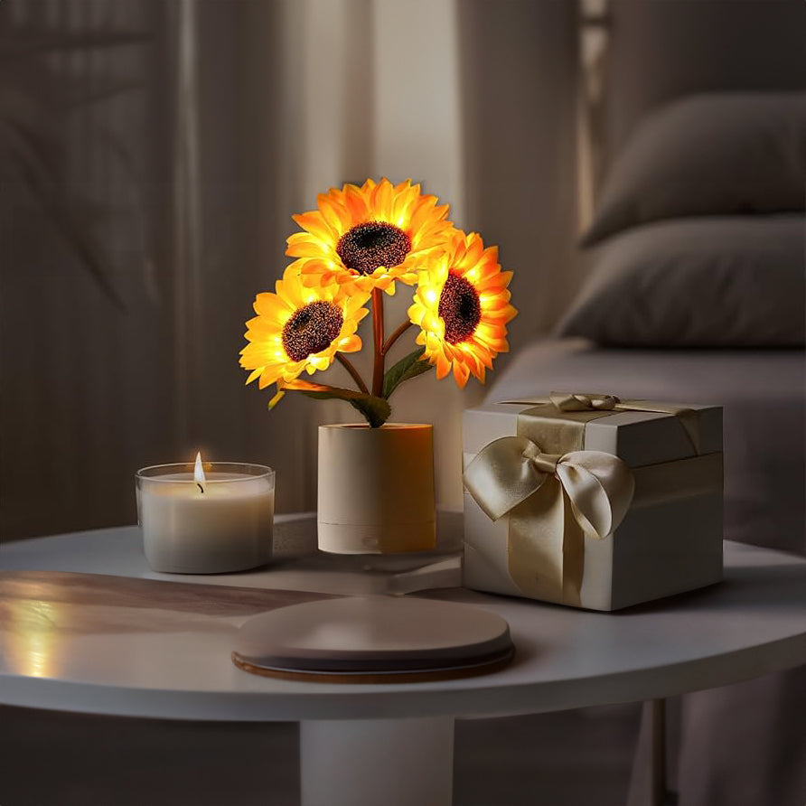 Sunflower Table Lamp | LED Floral Night Light | Nature-Inspired Decorative Lighting | Brick by Brick