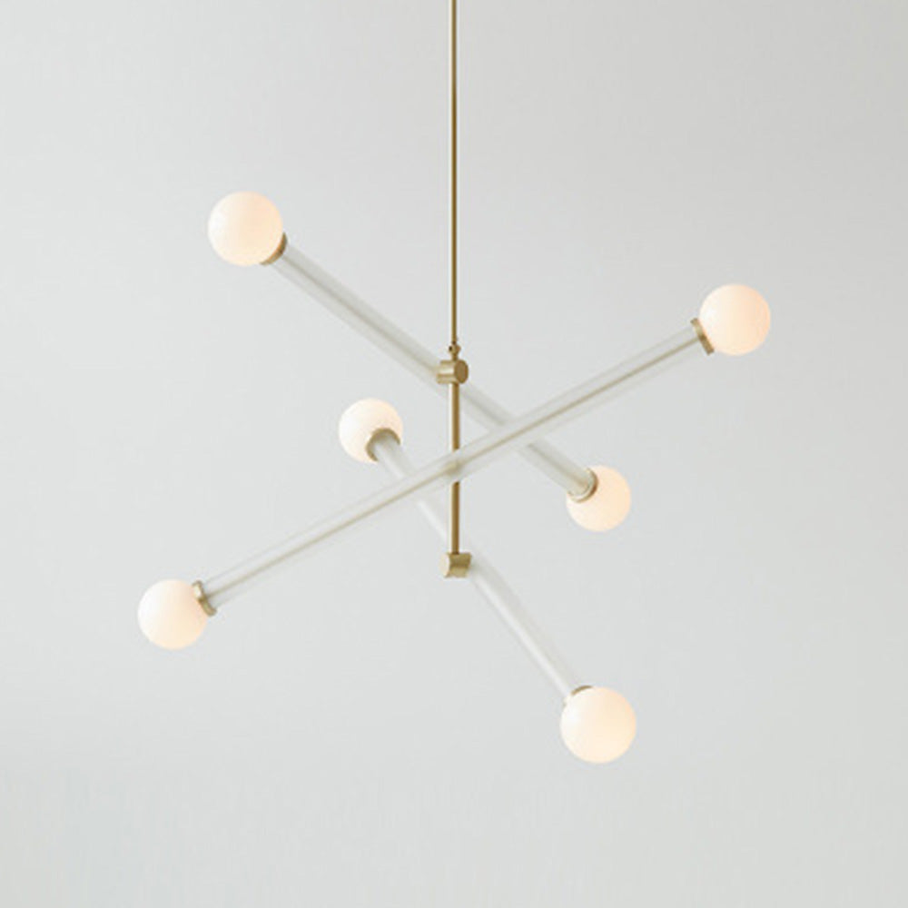 Colorful Glass Long Chandelier | 6-Light | 25.59"x27.56| Artistic Statement Lighting | Brick by Brick