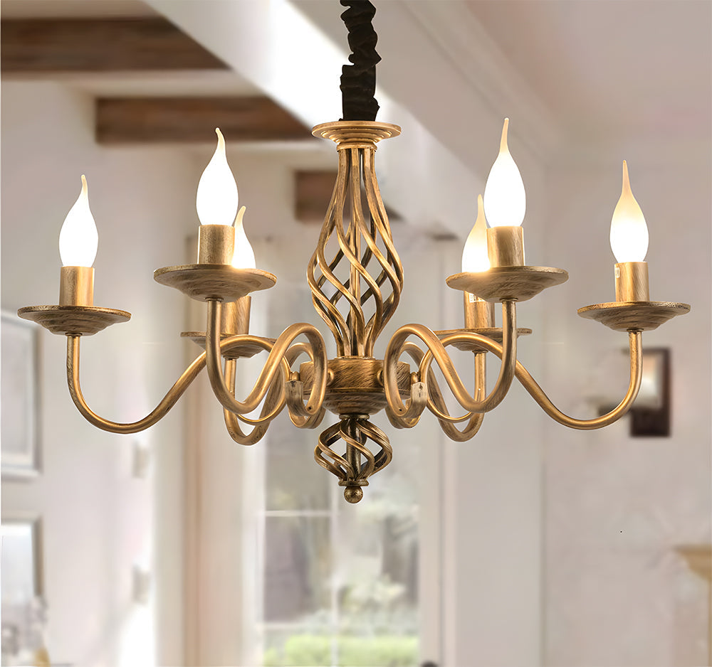 Vintage Bronze Chandelier | 4/6/8 Light Dining Room Ceiling Fixture in Iron | Brick by Brick