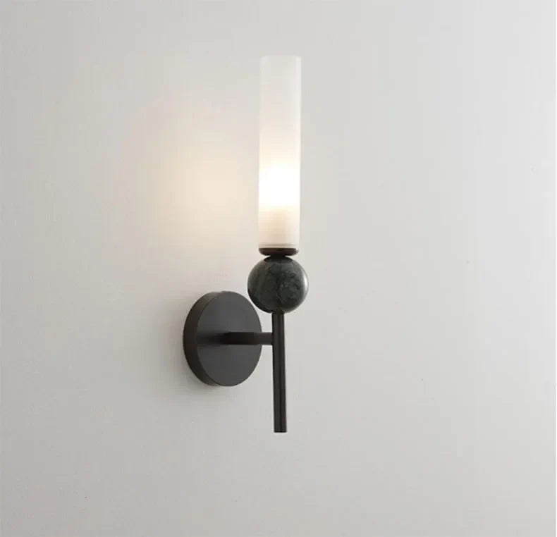 Marble Sconce Wall Light | L 3.9 x H 15.2 in | Copper + Marble Finish | Modern Accent Lighting | Brick by Brick